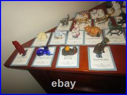 Huge Lot 25 Franklin Mint Cat Curio Cabinet Collection Figurines + Booklets