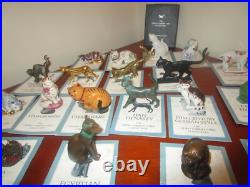 Huge Lot 25 Franklin Mint Cat Curio Cabinet Collection Figurines + Booklets