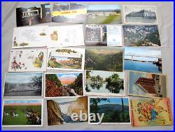 Huge Lot 950 POSTCARDS Mostly US Divided Back Linen Red Letter Chrome UDB