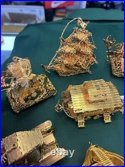 Huge Lot Of 23 Danbury Mint Gold Plated Christmas Ornaments. See All Pictures