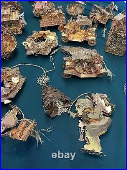 Huge Lot Of 23 Danbury Mint Gold Plated Christmas Ornaments. See All Pictures