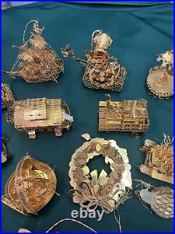 Huge Lot Of 23 Danbury Mint Gold Plated Christmas Ornaments. See All Pictures