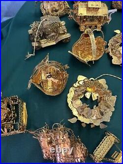 Huge Lot Of 23 Danbury Mint Gold Plated Christmas Ornaments. See All Pictures