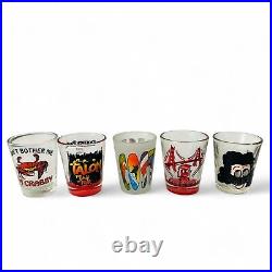 Huge Lot Of 70 Collectible Souvenir Graphic Shot Glasses instant Collection