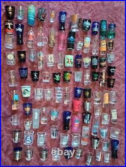 Huge Lot Of 95 Vintage Collectible Souvenir Shot Glasses instant Collection