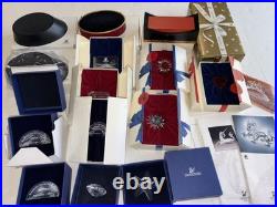 Huge Lot Swarovski Crystal SCS Figurines Miscellaneous Stand Plaques Annuals Box