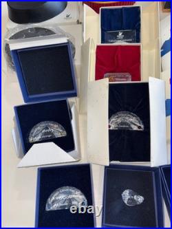 Huge Lot Swarovski Crystal SCS Figurines Miscellaneous Stand Plaques Annuals Box
