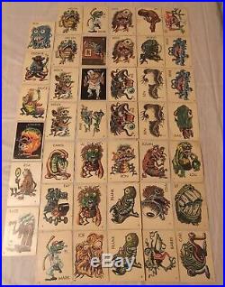 Huge RARE 41 1965 Topps Ugly Monster Trading Card Sticker Lot ALL UNUSED