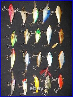 Huge fishing lure lot, 74 vintage lures, all collectible. In Great condition