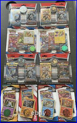 Huge pokemon tin collection 80 New Near Mint All Sealed! Etb Booster Packs Lots