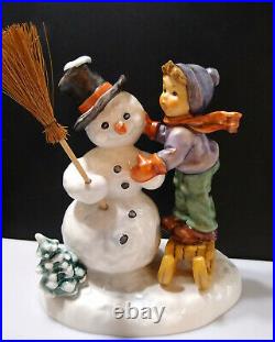 Hummel Making New Friends 2002 Snowman & Boy 6 3/4 Tmk7 1st Issue Mint Coa Box