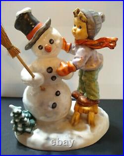 Hummel Making New Friends 2002 Snowman & Boy 6 3/4 Tmk7 1st Issue Mint Coa Box