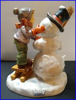 Hummel Making New Friends 2002 Snowman & Boy 6 3/4 Tmk7 1st Issue Mint Coa Box