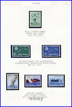 Iceland 1950-1977 Neatly Described Collection Of 175+ Stamps All Mint Nh