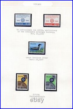 Iceland 1950-1977 Neatly Described Collection Of 175+ Stamps All Mint Nh