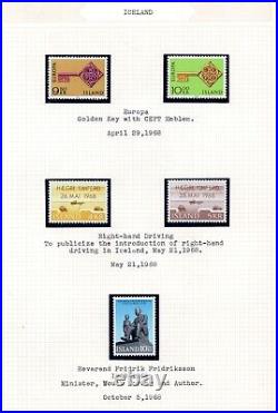 Iceland 1950-1977 Neatly Described Collection Of 175+ Stamps All Mint Nh