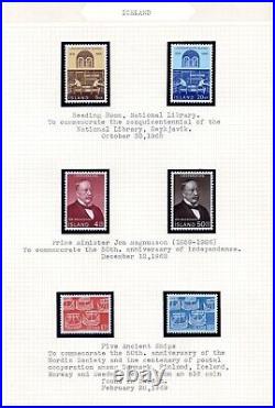 Iceland 1950-1977 Neatly Described Collection Of 175+ Stamps All Mint Nh