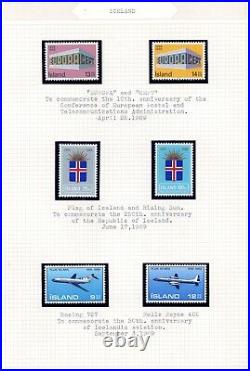 Iceland 1950-1977 Neatly Described Collection Of 175+ Stamps All Mint Nh
