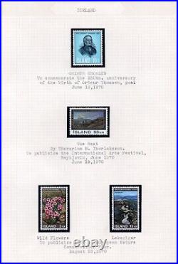 Iceland 1950-1977 Neatly Described Collection Of 175+ Stamps All Mint Nh