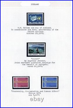 Iceland 1950-1977 Neatly Described Collection Of 175+ Stamps All Mint Nh