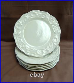 JC Penney Chris Madden Corvella Ivory Collection Dinner Plates Lot of 6 C1126