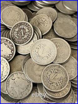 LIBERTY V NICKEL LOT COLLECTION. ALL WITH DATES. 100 Coins