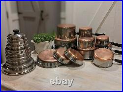 LOT 12 Vintage Revere Ware Copper Clad Bottom Cookware with10 Lids -ALL USA MADE