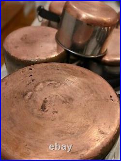 LOT 12 Vintage Revere Ware Copper Clad Bottom Cookware with10 Lids -ALL USA MADE