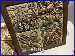 LOT 8+2, Picturesque Harmony Kingdom Art Tile Collection Noah's Park, FREE SHIP