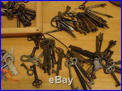 LOT Antique KEYS of all types 200+ as found. Skeleton, Clock, Padlock, Railroad