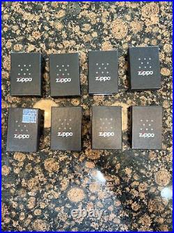 LOT OF 8 Eight Zippo NEW Lighters All Brand New Never Used In The Display Box