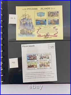 Large Foreign Stamp Collection, 19 Pages of Stamps, Sets, Blocks, All Mint, New