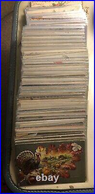 Large Lot of 300+ Holiday Postcards-1900-1930- Includes 1 Santa in all White