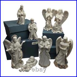 Lenox China Jewels Figurine Lot Angel of Peace Love Light Harmony Nativity Kings