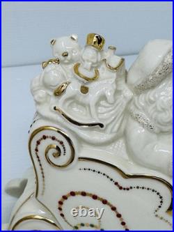 Lenox Dash Away All Collection Santa in Sleigh & Dasher & Dancer Figurines MINT