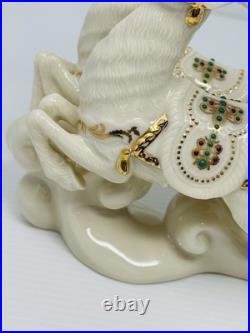 Lenox Dash Away All Collection Santa in Sleigh & Dasher & Dancer Figurines MINT