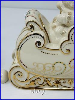 Lenox Dash Away All Collection Santa in Sleigh & Dasher & Dancer Figurines MINT