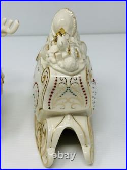 Lenox Dash Away All Collection Santa in Sleigh & Dasher & Dancer Figurines MINT