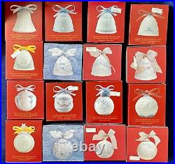 Lladro Christmas Bell & Ball Ornaments Huge Lot (16) with boxes, all NEW 1999-2006