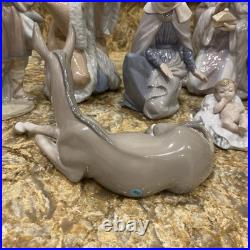 Lladro Nativity Lot Of 8 & Boxes King Melchior Gaspar Balthasar Donkey Shepherd