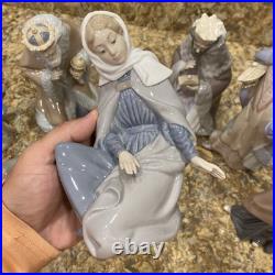 Lladro Nativity Lot Of 8 & Boxes King Melchior Gaspar Balthasar Donkey Shepherd