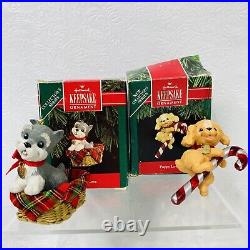 Lot 15 Hallmark Keepsake Christmas Ornaments Puppy Love Series between 1991-2010