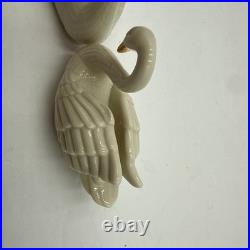 Lot 2 Lenox Swan Porcelain Place Card Holder 24K Gold Beak Figurines Cake Topper