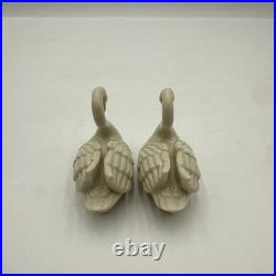 Lot 2 Lenox Swan Porcelain Place Card Holder 24K Gold Beak Figurines Cake Topper