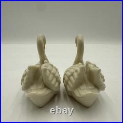 Lot 2 Lenox Swan Porcelain Place Card Holder 24K Gold Beak Figurines Cake Topper