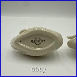Lot 2 Lenox Swan Porcelain Place Card Holder 24K Gold Beak Figurines Cake Topper