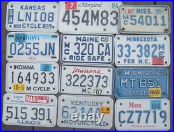 Lot ALL 50 US states EMBOSSED MOTORCYCLE License plates +Canadian bonus