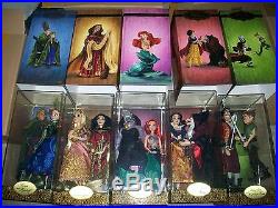 Lot ALL 5 Sets Disney Fairytale Designer Good & Evil Collection Dolls LE WithAnna
