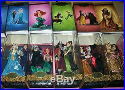 Lot ALL 5 Sets Disney Fairytale Designer Good & Evil Collection Dolls LE WithElsa