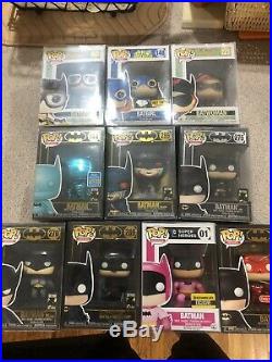 Lot Of 10 All Different Batman BatGirl Batwoman Funko Pop With Trading Card